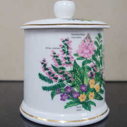 Fortnum & Mason Piccadilly London England floral decorated covered honey/jam pot. It is in good original condition with no chips or cracks, please view photos as they help form part of the description.