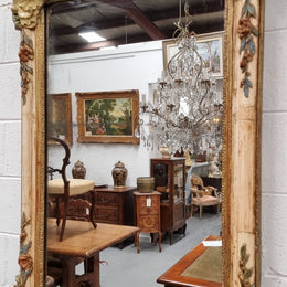 Lovely French 19th century hand painted wall mirror. Sourced from France and in good original detailed condition. Please see photos as it forms part of the description.