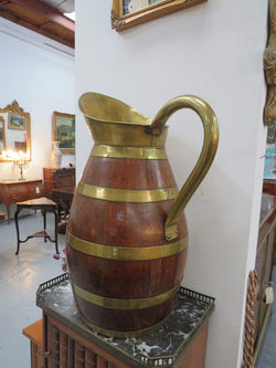 Large French Oak And Brass Banded Measuring Jug | Antique & Vintage | Moonee Ponds Antiques | Australia Wide Delivery