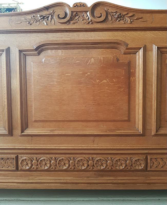 French Henry II Oak Queen Size Bed | Antique & Vintage | Moonee Ponds Antiques | Australia Wide Delivery
