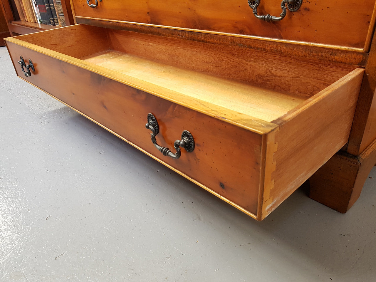 Antique Yew Wood Bureau With A Leather Inset | Antique & Vintage | Moonee Ponds Antiques | Australia Wide Delivery