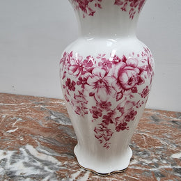 Pretty pink and white vintage "Royal Albert Paradise" Vase. In good condition please view photos as they help form part of the description.