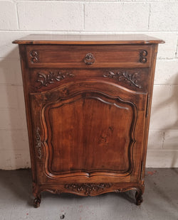 Louis 15th Style Walnut Cupboard With One Drawer & Two Shelves | Antique & Vintage | Moonee Ponds Antiques | Australia Wide Delivery