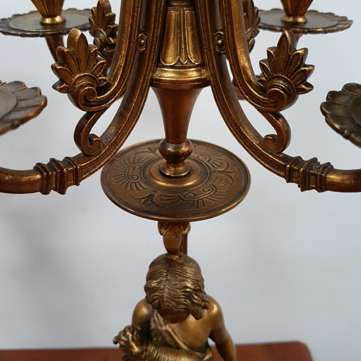 Antique Pair of French Gilded Candle Holders