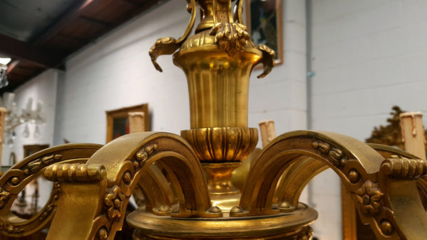 French Napoleon III Gilt Bronze Chandelier