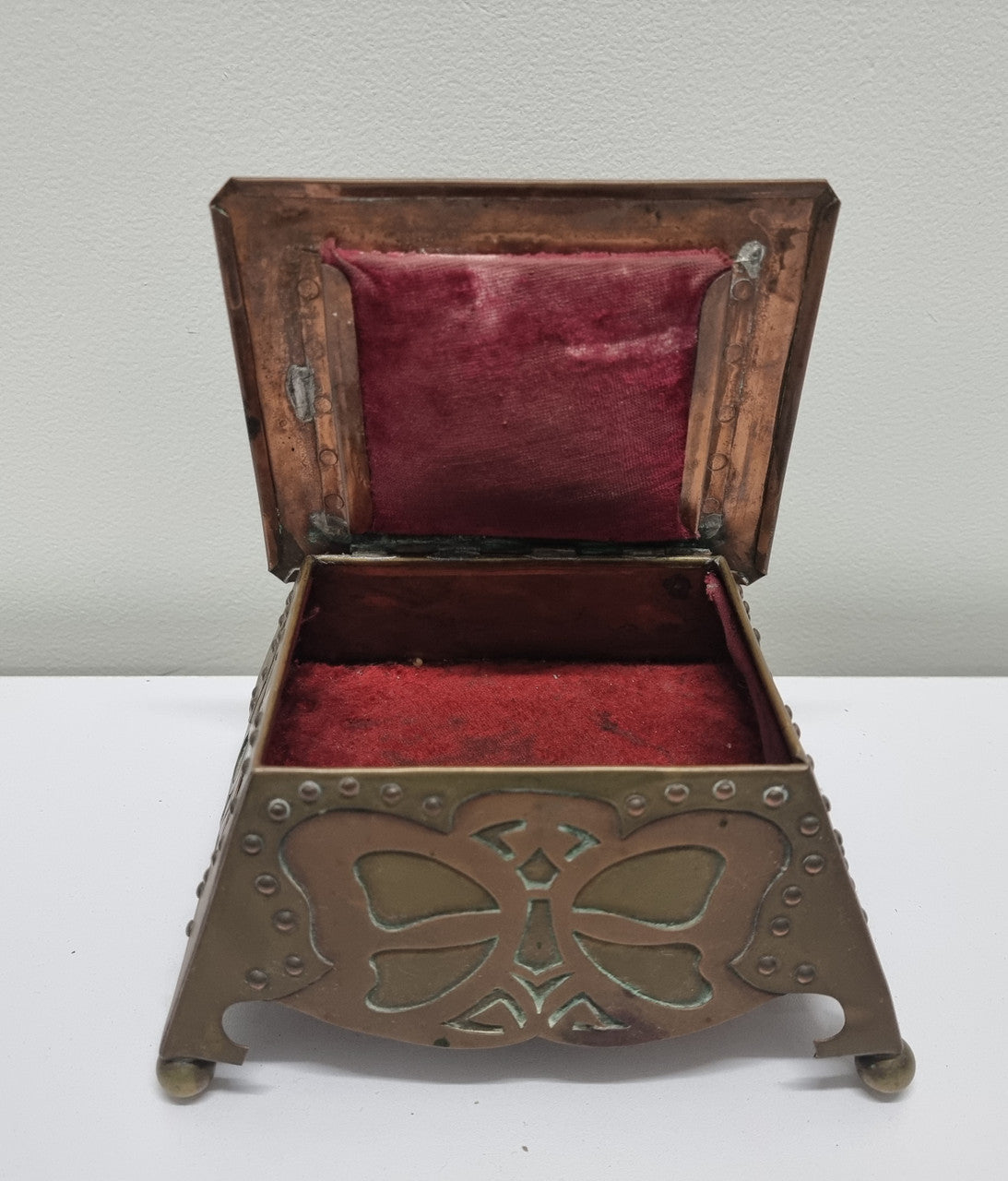 Arts and Crafts Copper Jewellery Box