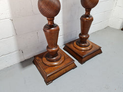 Pair of Unique French Oak Pedestals | Antique & Vintage | Moonee Ponds Antiques | Australia Wide Delivery