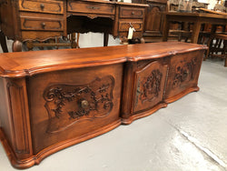 Fabulous Carved Oak Low Line TV Cabinet | Antique & Vintage | Moonee Ponds Antiques | Australia Wide Delivery
