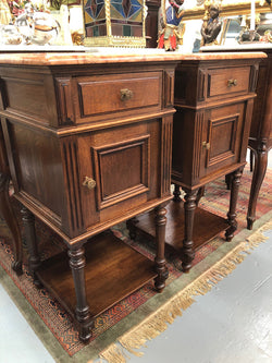 French Oak Marble Topped Bedsides | Antique & Vintage | Moonee Ponds Antiques | Australia Wide Delivery