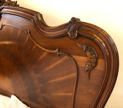 French Louis XIV th Style Walnut Carved Bed | Antique & Vintage | Moonee Ponds Antiques | Australia Wide Delivery