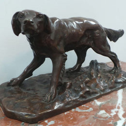 An Antique Classical French Bronze Of A Red Setter