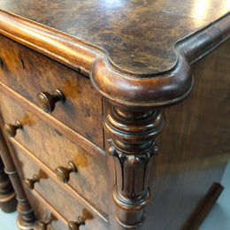 Lovely Pair Of Victorian Burr Walnut Bedside Cabinets