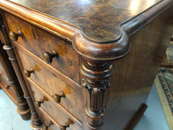 Lovely Pair Of Victorian Burr Walnut Bedside Cabinets | Antique & Vintage | Moonee Ponds Antiques | Australia Wide Delivery