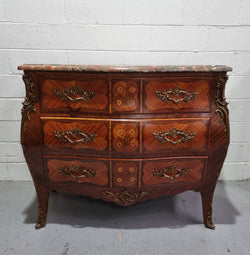 French Walnut & Kingwood Louis XV Style Marquetry Inlaid Commode | Antique & Vintage | Moonee Ponds Antiques | Australia Wide Delivery