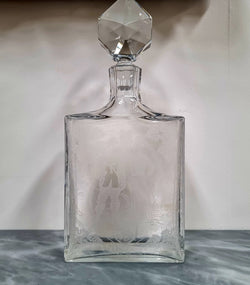 Stunning Baccarat Crystal (France) Engraved (Musketeers) Decanter | Antique & Vintage | Moonee Ponds Antiques | Australia Wide Delivery