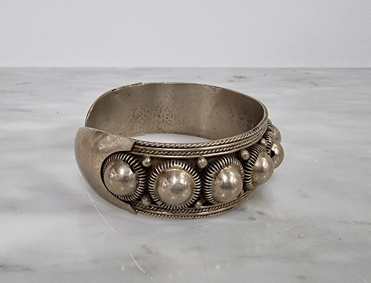 Lovely Siam Sterling Silver Cuff Bracelete