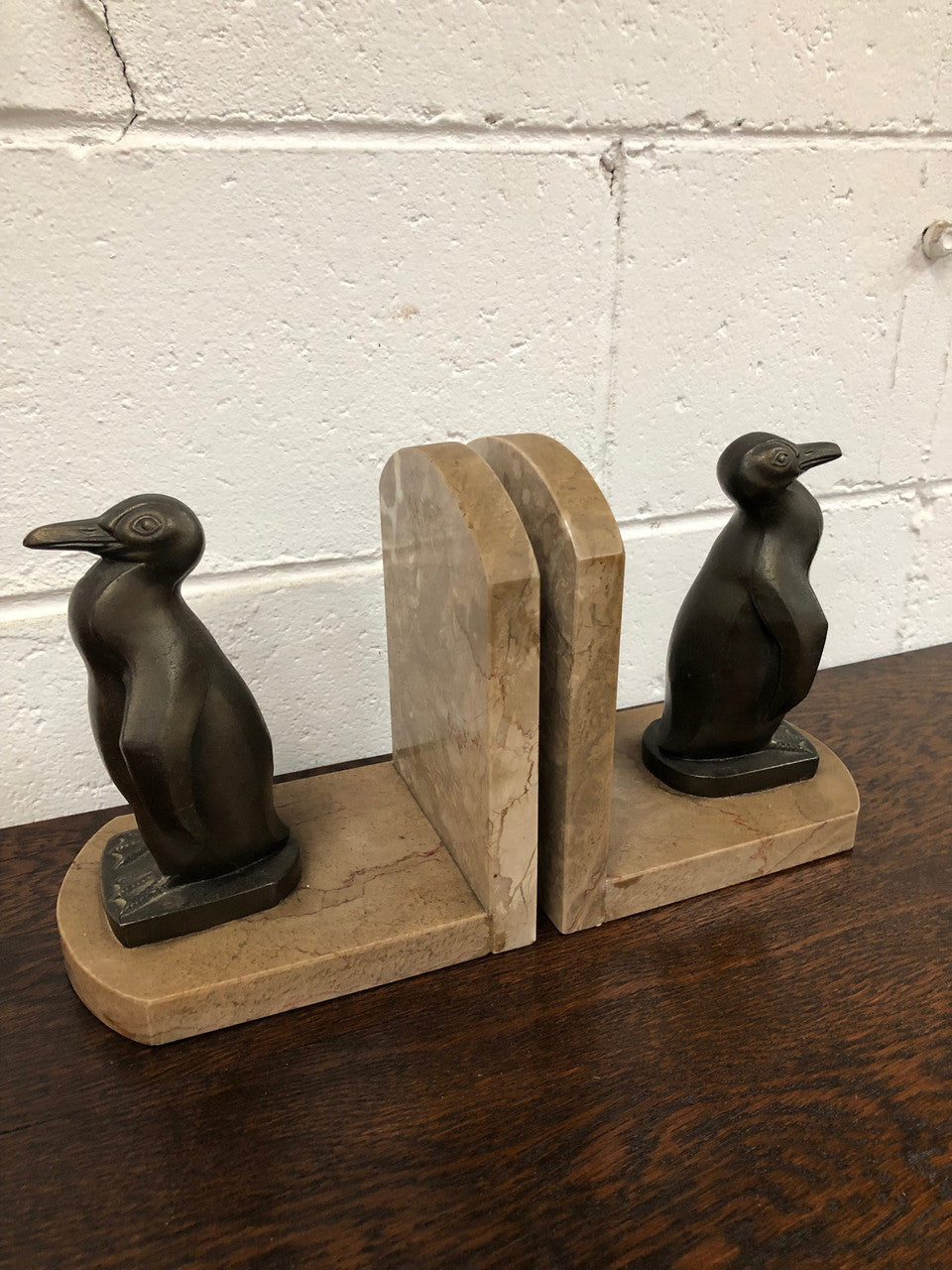 Amazing Pair Of French Art Deco Bronze Penguin Bookends | Antique & Vintage | Moonee Ponds Antiques | Australia Wide Delivery