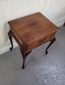 Vintage Mahogany Single Drawer Cabriole Leg Bedside Table | Antique & Vintage | Moonee Ponds Antiques | Australia Wide Delivery