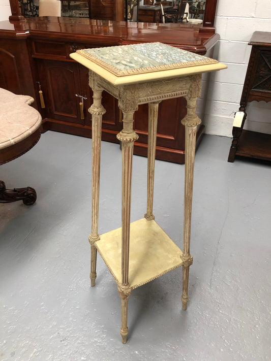 Beautiful Carved French Painted Pedestal