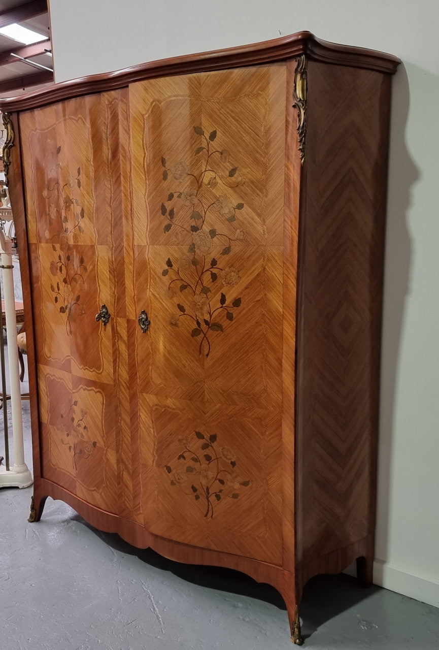 French Marquetry Inlaid Armoire - Bookcase With Ormolu Mounts | Antique & Vintage | Moonee Ponds Antiques | Australia Wide Delivery