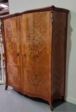 French Marquetry Inlaid Armoire - Bookcase With Ormolu Mounts | Antique & Vintage | Moonee Ponds Antiques | Australia Wide Delivery