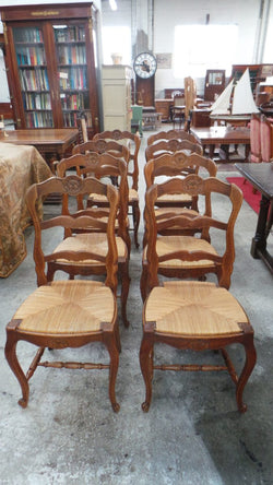 Fantastic Set Of Eight French Oak Carved Dining Chairs | Antique & Vintage | Moonee Ponds Antiques | Australia Wide Delivery
