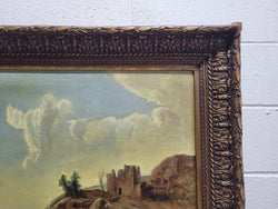 Fabulous 19th Century Oil On Canvas Travelers & Ruins Landscape | Antique & Vintage | Moonee Ponds Antiques | Australia Wide Delivery