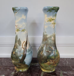 Pair of Victorian Decorative Vases Depicting Women | Antique & Vintage | Moonee Ponds Antiques | Australia Wide Delivery