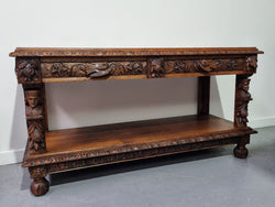 19th Century French Oak Henry 2nd Console With Two Drawers | Antique & Vintage | Moonee Ponds Antiques | Australia Wide Delivery