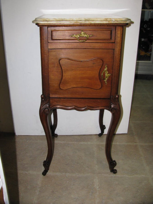 French Marble Top Bedside