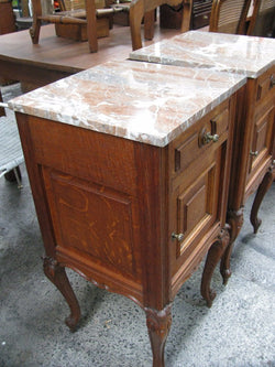 Pair French Oak Bedside Cabinets | Antique & Vintage | Moonee Ponds Antiques | Australia Wide Delivery