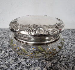 Silver Lidded Dressing Table Powder- Trinket Bowl | Antique & Vintage | Moonee Ponds Antiques | Australia Wide Delivery