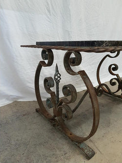 French Portoro Marble Top Wrought Iron Coffee Table | Antique & Vintage | Moonee Ponds Antiques | Australia Wide Delivery