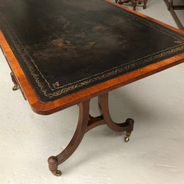Regency Style 19th Century Leather Top Bureau