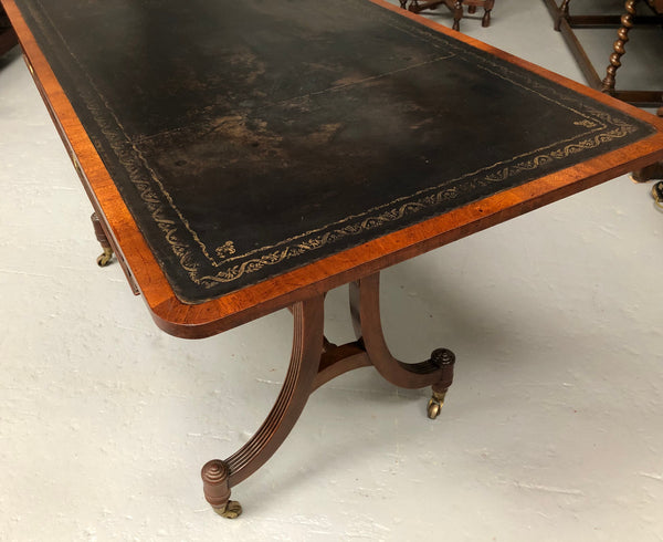 Regency Style 19th Century Leather Top Bureau