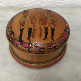 Vintage Treen Hand-Painted Trinket Box