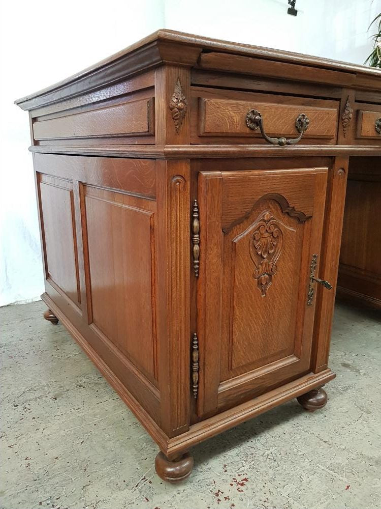 French Oak Partners Desk | Antique & Vintage | Moonee Ponds Antiques | Australia Wide Delivery
