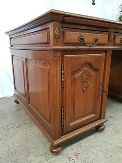 French Oak Partners Desk | Antique & Vintage | Moonee Ponds Antiques | Australia Wide Delivery