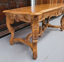 French Oak Parquetry Top Coffee Table With Decorative Carved Base | Antique & Vintage | Moonee Ponds Antiques | Australia Wide Delivery