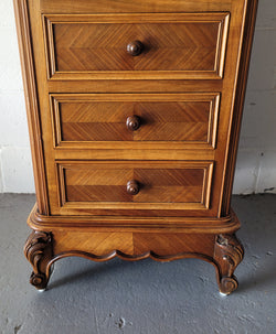 French Louis XV Walnut Single Side Cabinet with Inset Marble Top | Antique & Vintage | Moonee Ponds Antiques | Australia Wide Delivery