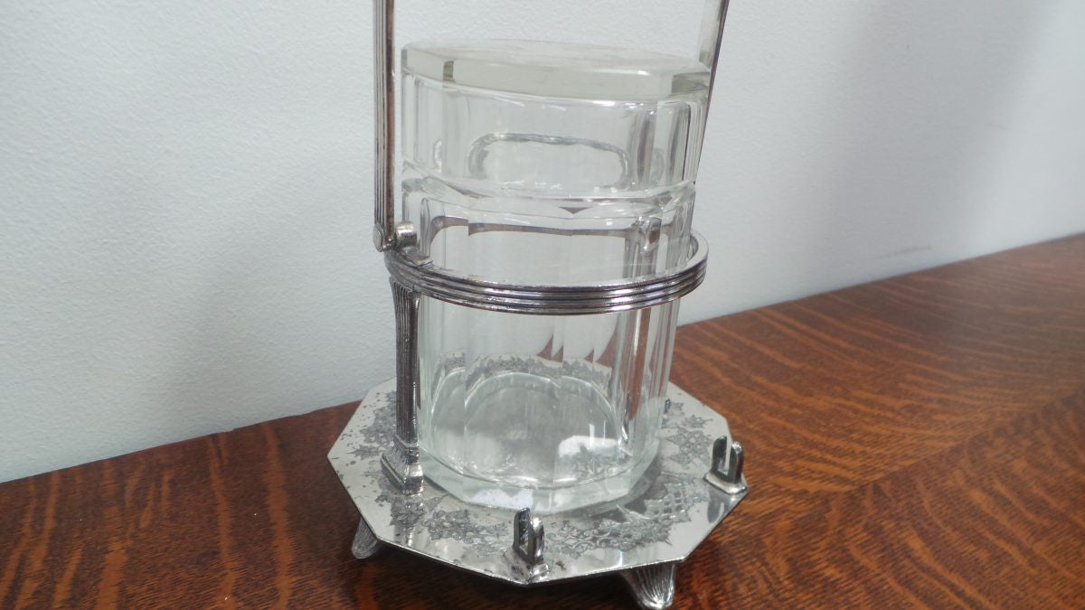Fabulous Glass And Silver Plate Pickle Jar | Antique & Vintage | Moonee Ponds Antiques | Australia Wide Delivery