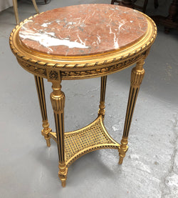 Antique French Louis XVI Style Gilt & Ebonized & Marble Top Side Table | Antique & Vintage | Moonee Ponds Antiques | Australia Wide Delivery