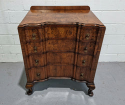 Antique English Figured Walnut Inverted Serpentine Fronted Chest of Drawers | Antique & Vintage | Moonee Ponds Antiques | Australia Wide Delivery