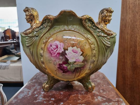 Large late Victorian English jardinière featuring three women figureheads. In good condition some loss to gilding on the figureheads, place view photos as they help form part of the description.