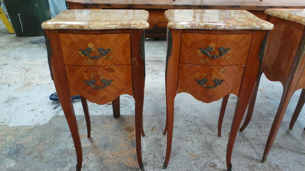 A Lovely Pair Of Petite Inlaid Bedside Cabinets