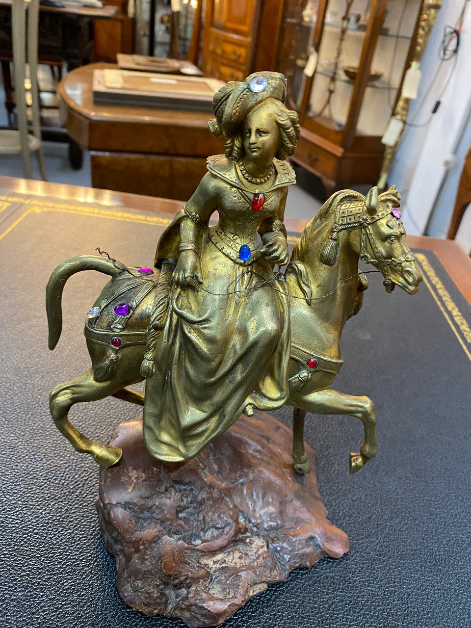 Victorian Gilt Bronze & Jewelled Lady Rider On Horse – Moonee Ponds ...