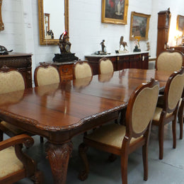 English Solid Mahogany Chippendale Dining Setting