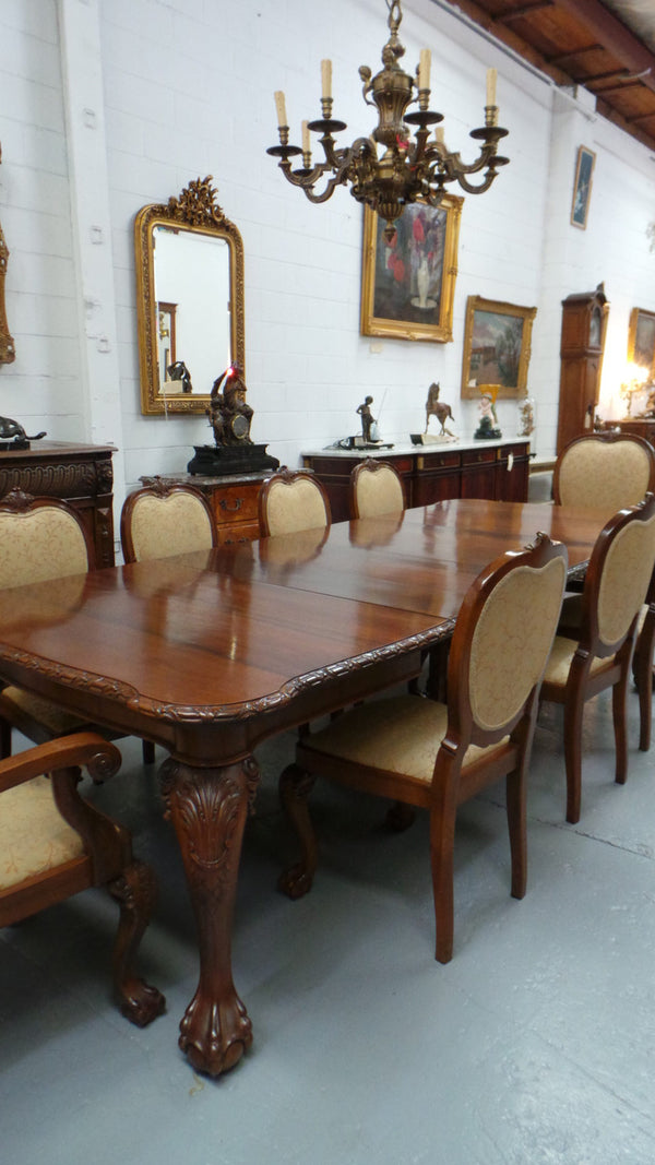 English Solid Mahogany Chippendale Dining Setting