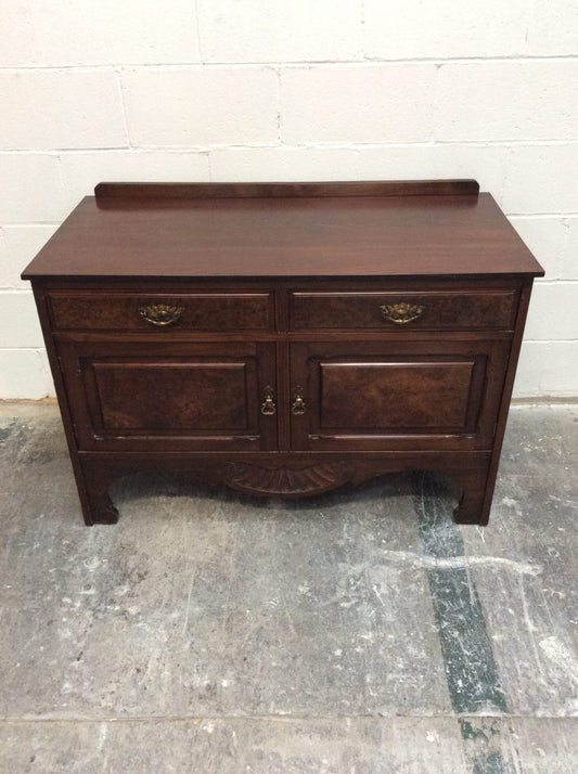 Edwardian Walnut And Burr Walnut TV Cabinet