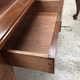 Antique French Walnut Desk With Leather Top
